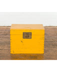 Chinese Late Qing Dynasty Yellow Lacquered Blanket Chest with Brass Hardware-12. Asian & Chinese Furniture, Art, Antiques, Vintage Home Décor for sale at FEA Home