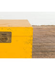 Chinese Late Qing Dynasty Yellow Lacquered Blanket Chest with Brass Hardware-15. Asian & Chinese Furniture, Art, Antiques, Vintage Home Décor for sale at FEA Home