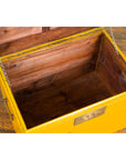 Chinese Late Qing Dynasty Yellow Lacquered Blanket Chest with Brass Hardware-2. Asian & Chinese Furniture, Art, Antiques, Vintage Home Décor for sale at FEA Home