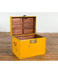 Chinese Late Qing Dynasty Yellow Lacquered Blanket Chest with Brass Hardware-4. Asian & Chinese Furniture, Art, Antiques, Vintage Home Décor for sale at FEA Home