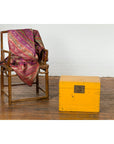 Chinese Late Qing Dynasty Yellow Lacquered Blanket Chest with Brass Hardware-6. Asian & Chinese Furniture, Art, Antiques, Vintage Home Décor for sale at FEA Home
