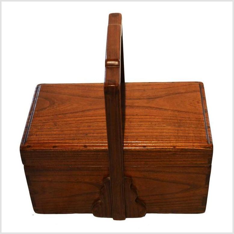 Chinese Lidded Wood Box-4. Asian & Chinese Furniture, Art, Antiques, Vintage Home Décor for sale at FEA Home