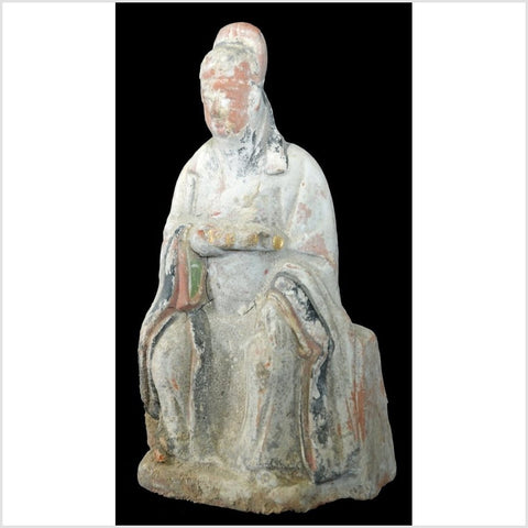 17th Century Ming Dynasty Terracotta Court Figure Statuette-YN1684-3. Asian & Chinese Furniture, Art, Antiques, Vintage Home Décor for sale at FEA Home