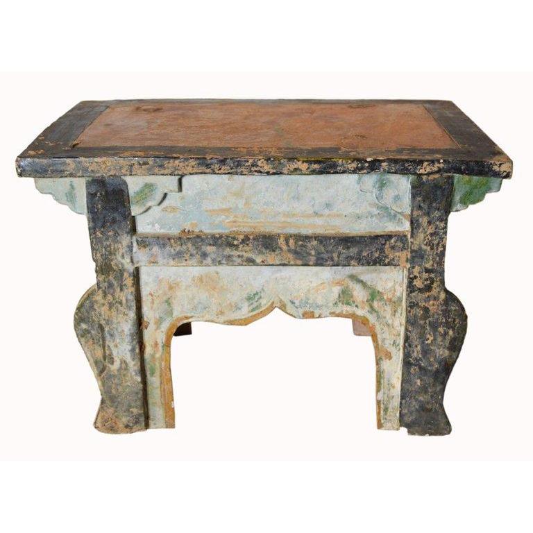 Chinese Ming Dynasty Petite Glazed Terracotta Bench from the 17th Century-6. Asian & Chinese Furniture, Art, Antiques, Vintage Home Décor for sale at FEA Home
