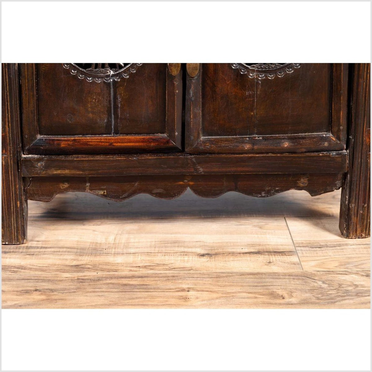 Chinese Ming Dynasty Style Butterfly Cabinet with Carved Spandrels and Doors-11. Asian & Chinese Furniture, Art, Antiques, Vintage Home Décor for sale at FEA Home
