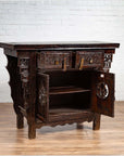 Chinese Ming Dynasty Style Butterfly Cabinet with Carved Spandrels and Doors-14. Asian & Chinese Furniture, Art, Antiques, Vintage Home Décor for sale at FEA Home