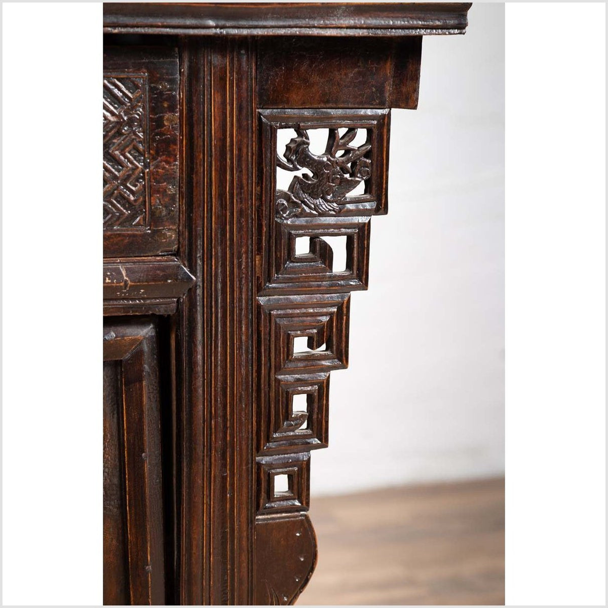 Chinese Ming Dynasty Style Butterfly Cabinet with Carved Spandrels and Doors-8. Asian & Chinese Furniture, Art, Antiques, Vintage Home Décor for sale at FEA Home
