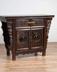 Chinese Ming Dynasty Style Butterfly Cabinet with Carved Spandrels and Doors-2. Asian & Chinese Furniture, Art, Antiques, Vintage Home Décor for sale at FEA Home