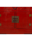 Chinese Ming Dynasty Style Red Lacquered Console Cabinet with Doors and Drawers-7. Asian & Chinese Furniture, Art, Antiques, Vintage Home Décor for sale at FEA Home