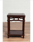 Chinese Ming Style Accent Side Table with Dark Wood Patina and Humpback Apron-11. Asian & Chinese Furniture, Art, Antiques, Vintage Home Décor for sale at FEA Home