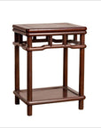 Chinese Ming Style Accent Side Table with Dark Wood Patina and Humpback Apron-1. Asian & Chinese Furniture, Art, Antiques, Vintage Home Décor for sale at FEA Home