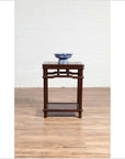 Chinese Ming Style Accent Side Table with Dark Wood Patina and Humpback Apron-13. Asian & Chinese Furniture, Art, Antiques, Vintage Home Décor for sale at FEA Home