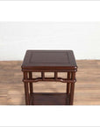 Chinese Ming Style Accent Side Table with Dark Wood Patina and Humpback Apron-4. Asian & Chinese Furniture, Art, Antiques, Vintage Home Décor for sale at FEA Home