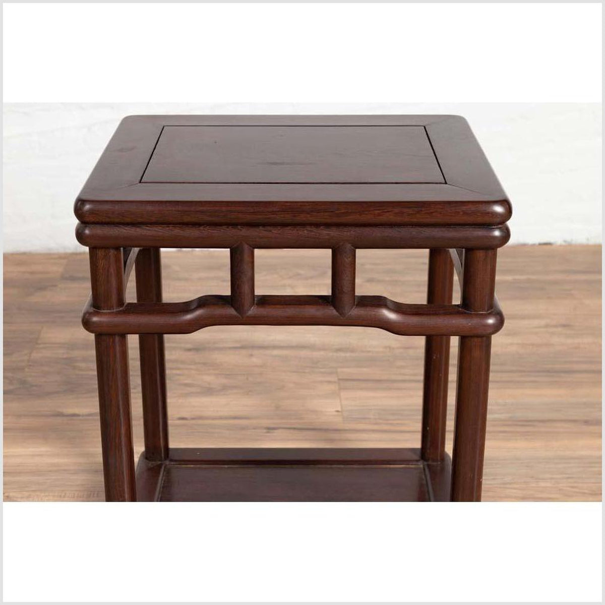 Chinese Ming Style Accent Side Table with Dark Wood Patina and Humpback Apron-5. Asian & Chinese Furniture, Art, Antiques, Vintage Home Décor for sale at FEA Home