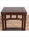 Chinese Ming Style Accent Side Table with Dark Wood Patina and Humpback Apron-5. Asian & Chinese Furniture, Art, Antiques, Vintage Home Décor for sale at FEA Home