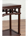 Chinese Ming Style Accent Side Table with Dark Wood Patina and Humpback Apron-9. Asian & Chinese Furniture, Art, Antiques, Vintage Home Décor for sale at FEA Home