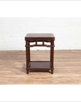 Chinese Ming Style Accent Side Table with Dark Wood Patina and Humpback Apron-2. Asian & Chinese Furniture, Art, Antiques, Vintage Home Décor for sale at FEA Home