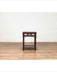 Chinese Ming Style Accent Side Table with Dark Wood Patina and Humpback Apron-5. Asian & Chinese Furniture, Art, Antiques, Vintage Home Décor for sale at FEA Home