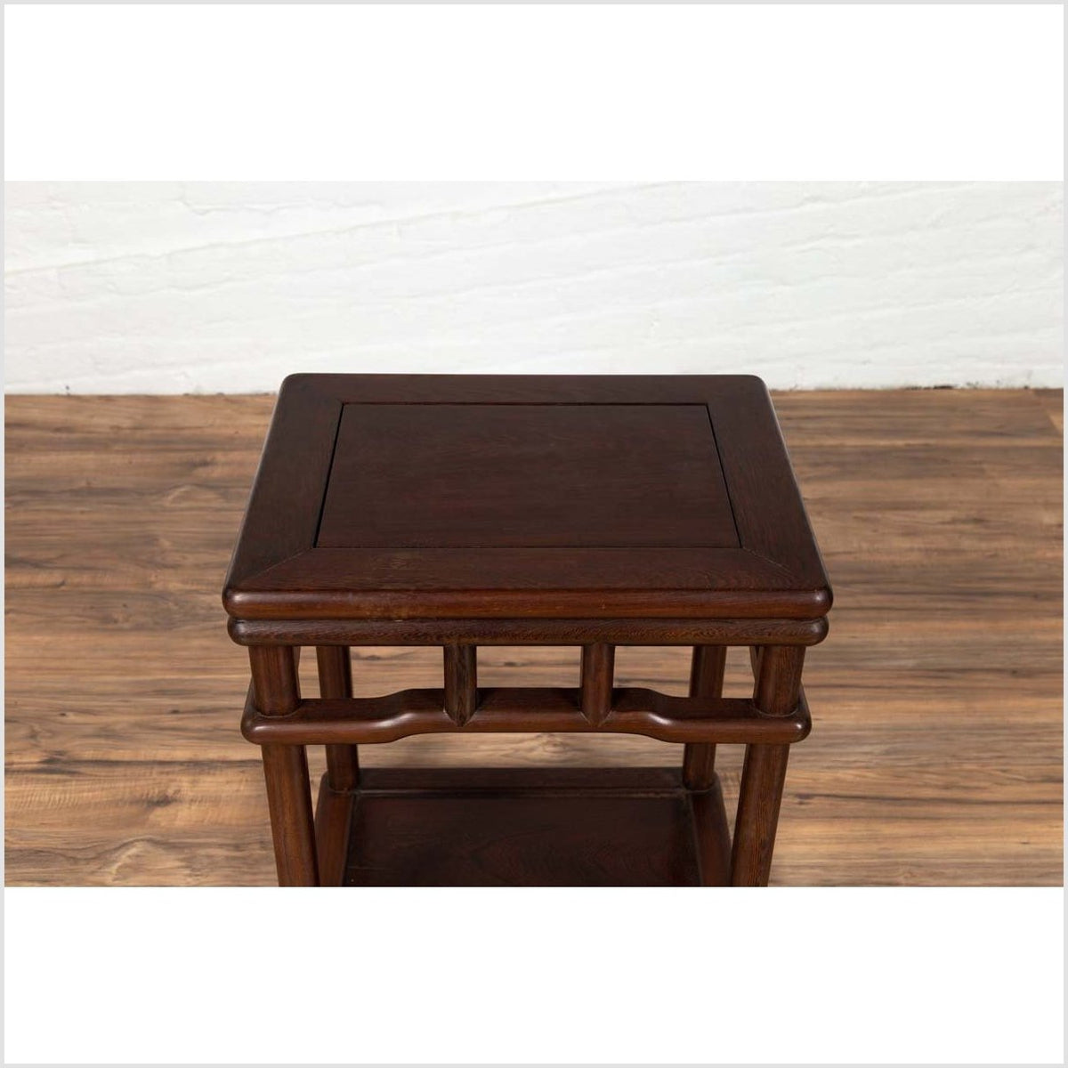 Chinese Ming Style Accent Side Table with Dark Wood Patina and Humpback Apron-6. Asian & Chinese Furniture, Art, Antiques, Vintage Home Décor for sale at FEA Home