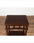 Chinese Ming Style Accent Side Table with Dark Wood Patina and Humpback Apron-6. Asian & Chinese Furniture, Art, Antiques, Vintage Home Décor for sale at FEA Home