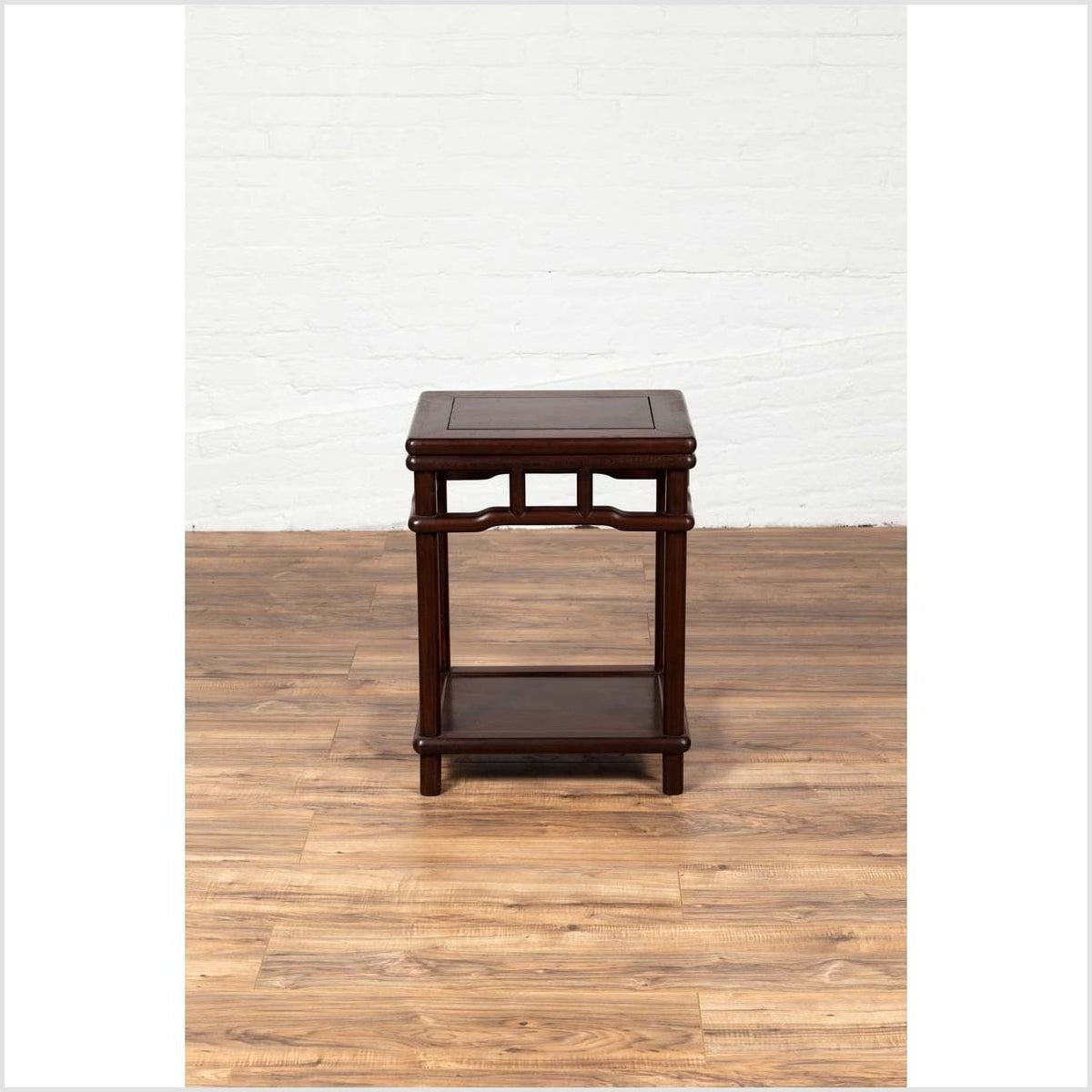 Chinese Ming Style Accent Side Table with Dark Wood Patina and Humpback Apron-8. Asian & Chinese Furniture, Art, Antiques, Vintage Home Décor for sale at FEA Home