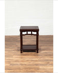 Chinese Ming Style Accent Side Table with Dark Wood Patina and Humpback Apron-8. Asian & Chinese Furniture, Art, Antiques, Vintage Home Décor for sale at FEA Home