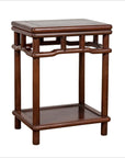 Chinese Ming Style Accent Side Table with Dark Wood Patina and Humpback Apron-1. Asian & Chinese Furniture, Art, Antiques, Vintage Home Décor for sale at FEA Home