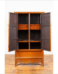 Chinese Ming Style Elm Wardrobe with Two Doors, Hidden Drawers and Carved Skirt-12. Asian & Chinese Furniture, Art, Antiques, Vintage Home Décor for sale at FEA Home