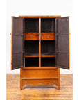 Chinese Ming Style Elm Wardrobe with Two Doors, Hidden Drawers and Carved Skirt-12. Asian & Chinese Furniture, Art, Antiques, Vintage Home Décor for sale at FEA Home