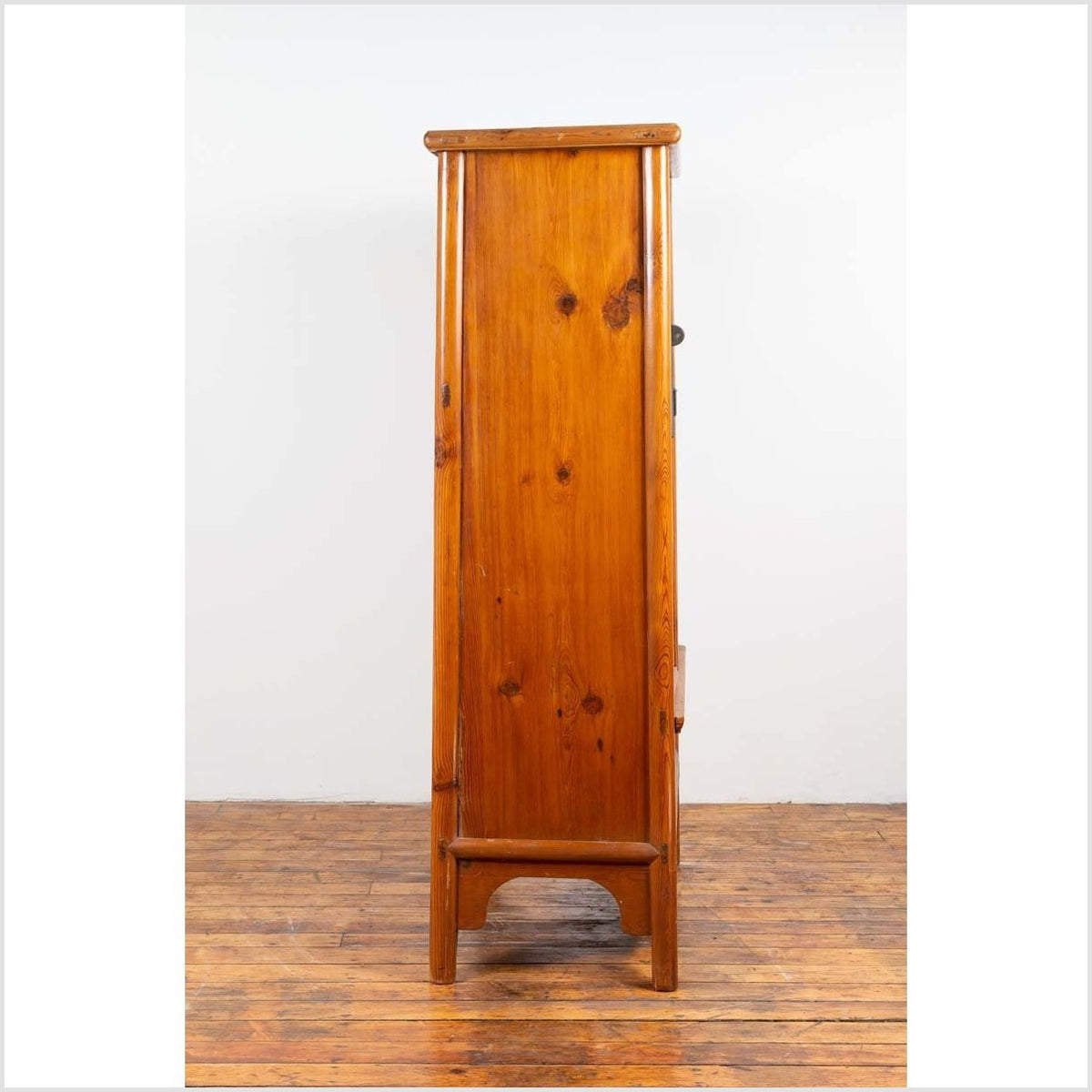 Chinese Ming Style Elm Wardrobe with Two Doors, Hidden Drawers and Carved Skirt-15. Asian & Chinese Furniture, Art, Antiques, Vintage Home Décor for sale at FEA Home