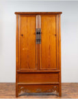 Chinese Ming Style Elm Wardrobe with Two Doors, Hidden Drawers and Carved Skirt-5. Asian & Chinese Furniture, Art, Antiques, Vintage Home Décor for sale at FEA Home