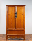 Chinese Ming Style Elm Wardrobe with Two Doors, Hidden Drawers and Carved Skirt-5. Asian & Chinese Furniture, Art, Antiques, Vintage Home Décor for sale at FEA Home
