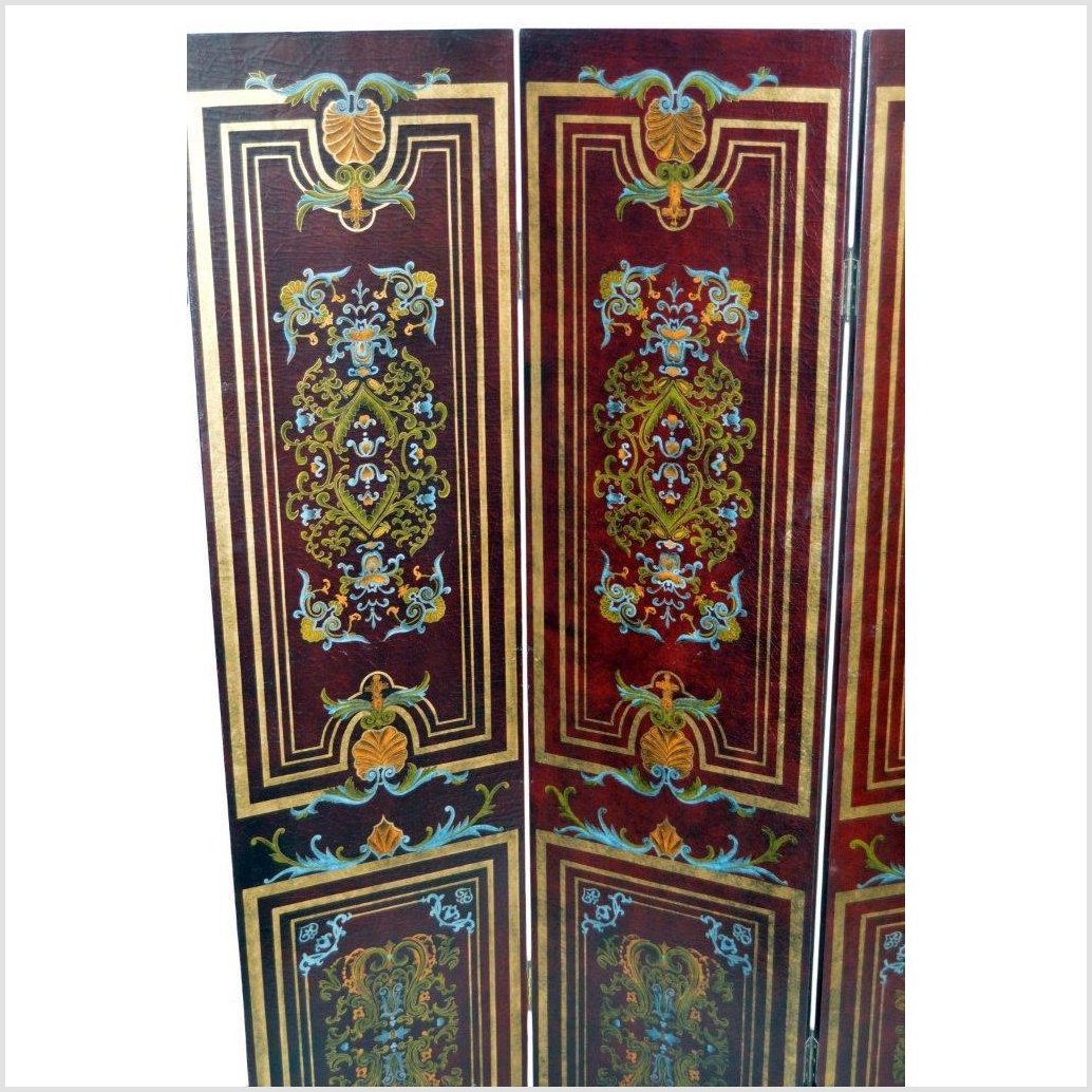 Vintage Double Sided 4-panel Divider/ Privacy Screen-5. Asian & Chinese Furniture, Art, Antiques, Vintage Home Décor for sale at FEA Home