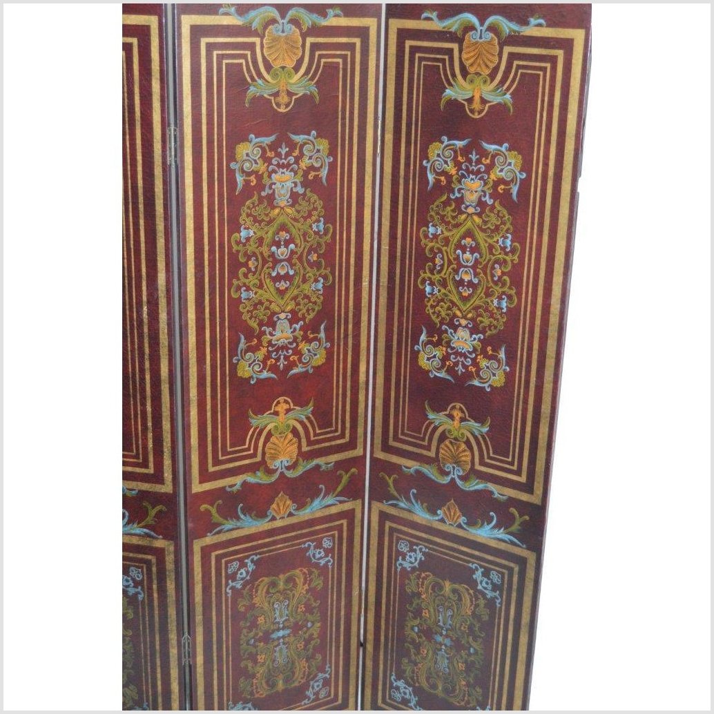 Vintage Double Sided 4-panel Divider/ Privacy Screen-6. Asian & Chinese Furniture, Art, Antiques, Vintage Home Décor for sale at FEA Home