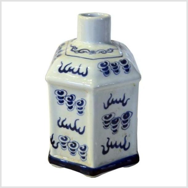 Chinese Painted Blue & White Bottle-5. Asian & Chinese Furniture, Art, Antiques, Vintage Home Décor for sale at FEA Home