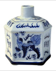 Chinese Painted Blue & White Bottle-6. Asian & Chinese Furniture, Art, Antiques, Vintage Home Décor for sale at FEA Home