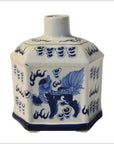 Chinese Painted Blue & White Bottle-1. Asian & Chinese Furniture, Art, Antiques, Vintage Home Décor for sale at FEA Home