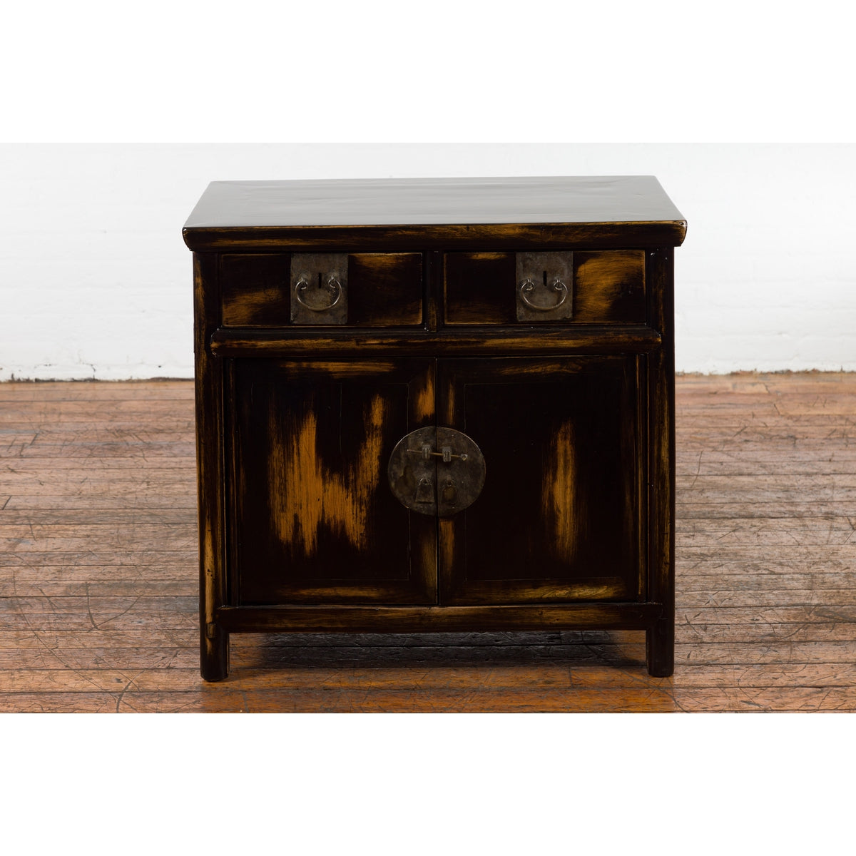 Chinese Qing Dynasty 19th Century Side Cabinet with Black and Brown Lacquer-15. Asian & Chinese Furniture, Art, Antiques, Vintage Home Décor for sale at FEA Home
