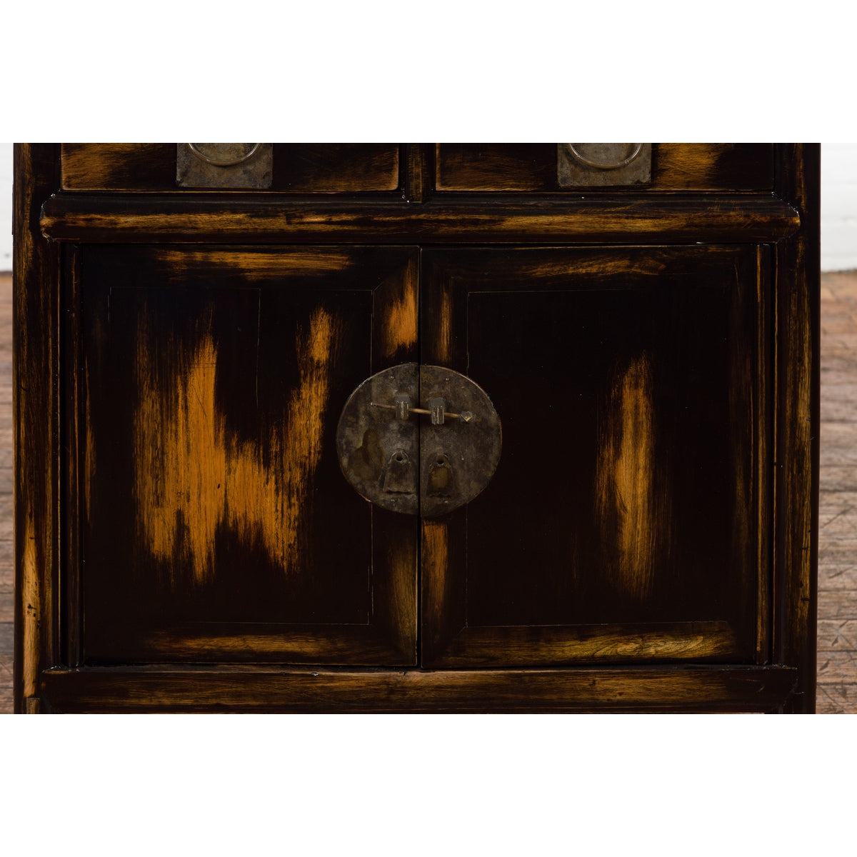 Chinese Qing Dynasty 19th Century Side Cabinet with Black and Brown Lacquer-19. Asian & Chinese Furniture, Art, Antiques, Vintage Home Décor for sale at FEA Home