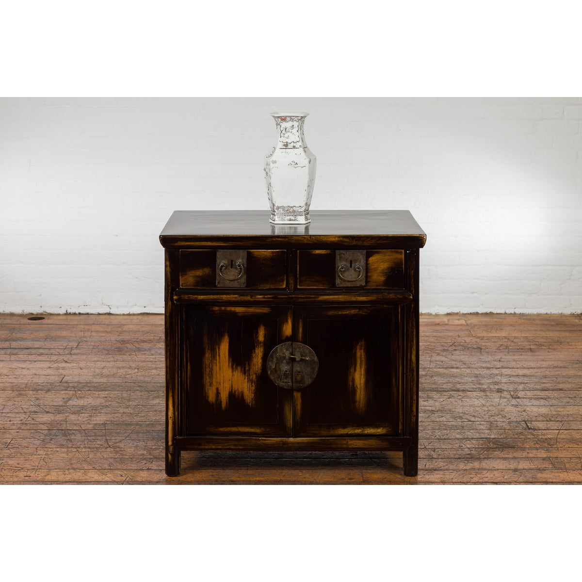 Chinese Qing Dynasty 19th Century Side Cabinet with Black and Brown Lacquer-3. Asian & Chinese Furniture, Art, Antiques, Vintage Home Décor for sale at FEA Home