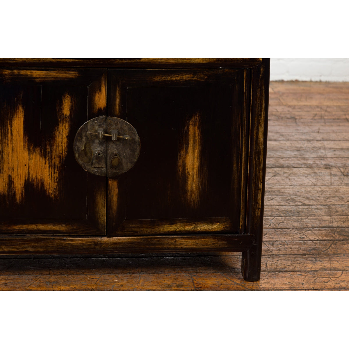 Chinese Qing Dynasty 19th Century Side Cabinet with Black and Brown Lacquer-6. Asian & Chinese Furniture, Art, Antiques, Vintage Home Décor for sale at FEA Home