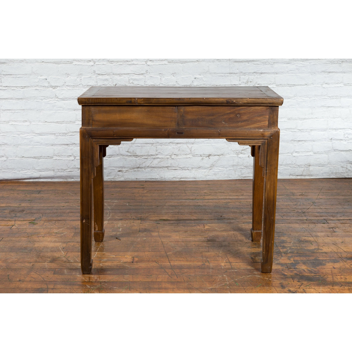 Chinese Qing Dynasty 19th Century Two-Drawer Desk with Bronze Butterfly Hardware-13. Asian & Chinese Furniture, Art, Antiques, Vintage Home Décor for sale at FEA Home