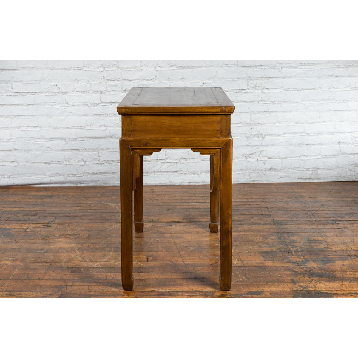 Chinese Qing Dynasty 19th Century Two-Drawer Desk with Bronze Butterfly Hardware-14. Asian & Chinese Furniture, Art, Antiques, Vintage Home Décor for sale at FEA Home