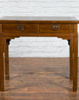 Chinese Qing Dynasty 19th Century Two-Drawer Desk with Bronze Butterfly Hardware-2. Asian & Chinese Furniture, Art, Antiques, Vintage Home Décor for sale at FEA Home