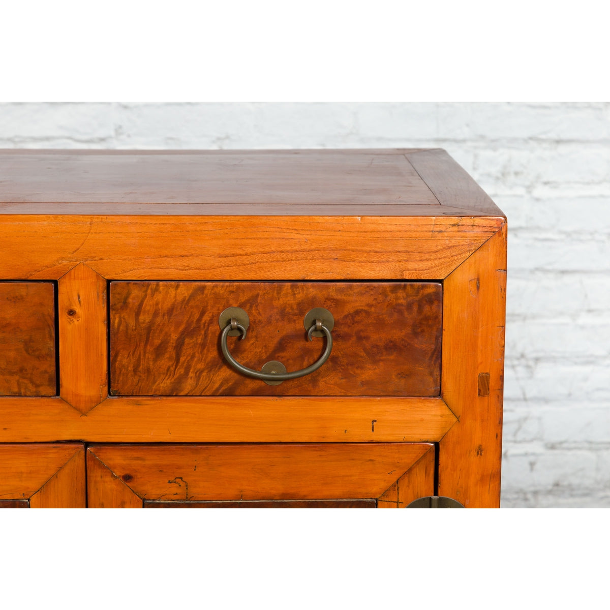 Chinese Qing Dynasty 19th Century Two-Toned Elm Cabinet with Burl Wood Accents-11. Asian & Chinese Furniture, Art, Antiques, Vintage Home Décor for sale at FEA Home
