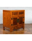 Chinese Qing Dynasty 19th Century Two-Toned Elm Cabinet with Burl Wood Accents-3. Asian & Chinese Furniture, Art, Antiques, Vintage Home Décor for sale at FEA Home