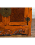 Chinese Qing Dynasty 19th Century Two-Toned Elm Cabinet with Burl Wood Accents-6. Asian & Chinese Furniture, Art, Antiques, Vintage Home Décor for sale at FEA Home