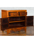 Chinese Qing Dynasty 19th Century Two-Toned Elm Cabinet with Burl Wood Accents-7. Asian & Chinese Furniture, Art, Antiques, Vintage Home Décor for sale at FEA Home