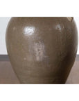 Brown glazed ceramic water jug with petite spout, faded central patch, Qing Dynasty, glossy finish.