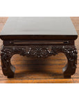 Chinese Qing Dynasty Low Kang Coffee Table with Carved Apron and Dark Lacquer-12. Asian & Chinese Furniture, Art, Antiques, Vintage Home Décor for sale at FEA Home